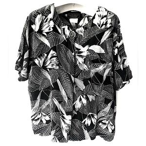 Vintage Carol Anderson Collection Button Up Blouse Tropical Floral